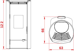 STUFA A PELLET ECOFIRE JACKIE 20/ 26 PALAZZETTI IDRO