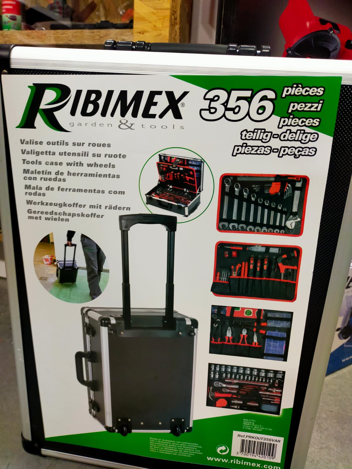 VALIGETTA UTENSILI SU RUOTE 356 PEZZI RIBIMEX