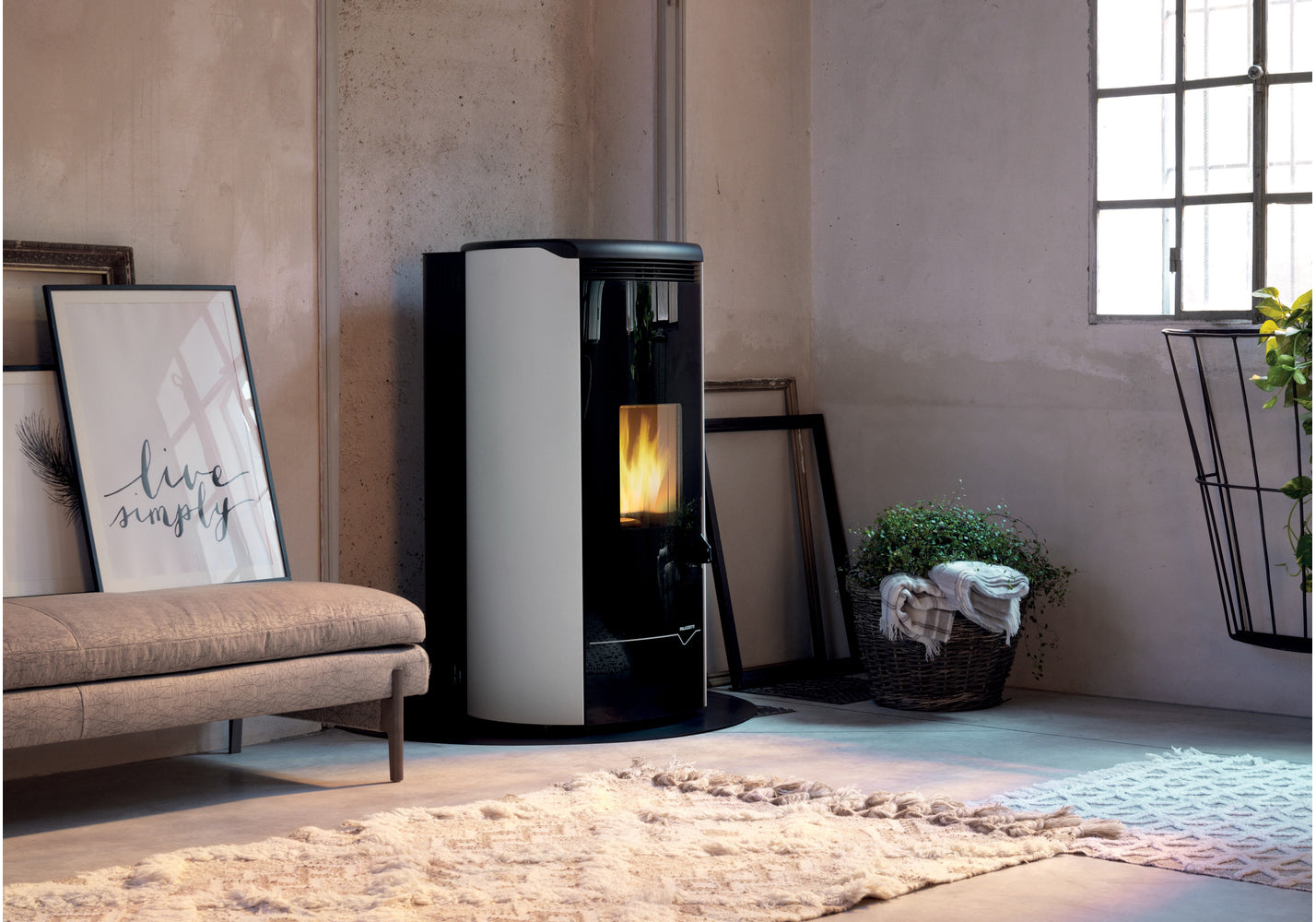 STUFA A PELLET ECOFIRE JACKIE 20/ 26 PALAZZETTI IDRO